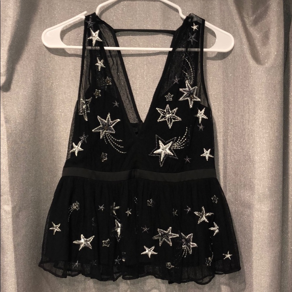 Black and silver star tank